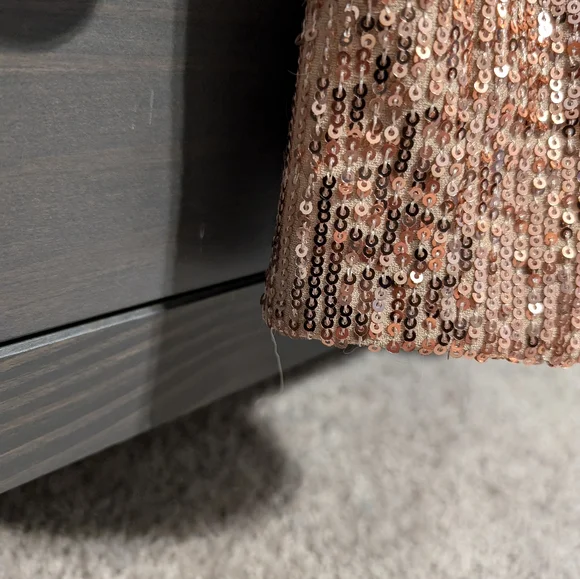 Calvin Klein Shimmering Gold Sequin Midi Dress - Picture 8 of 9